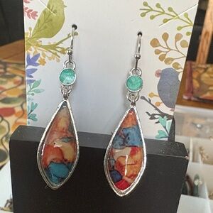 Source Unknown Multicolor Teardrop Earrings